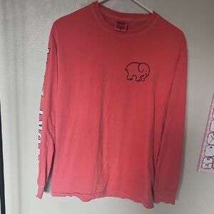 Ivory Ella Pink Long Sleeve Tee with Elephant Graphic